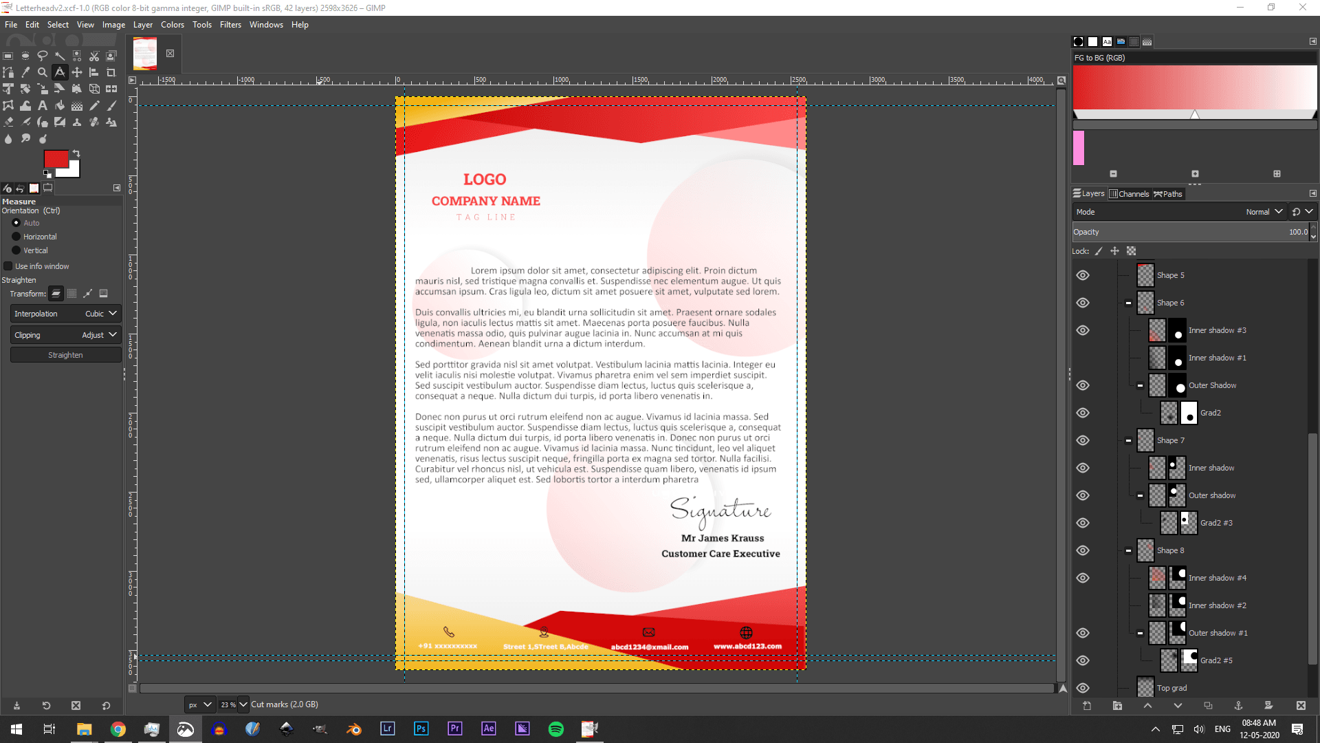 Letterhead template design