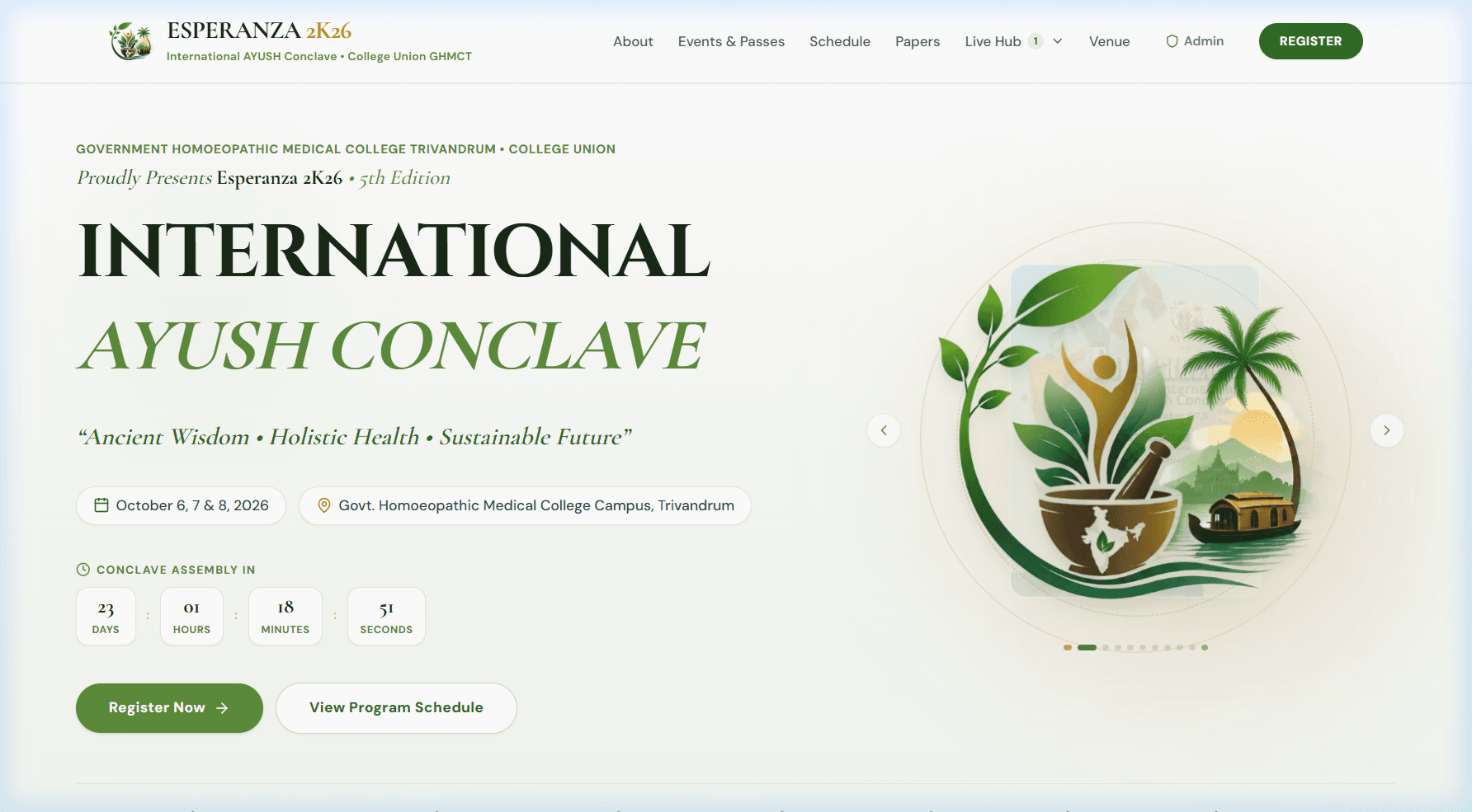 International Ayush Conclave (Esperanza 2026) - Digital Operations Hub & Event Portal main visual